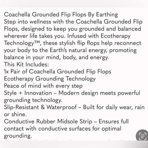 👣 NWOT Coachella Grounding Black Flip Flops - Picture 8 of 9